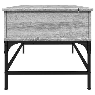 Sohvapöytä harmaa Sonoma 100x50x45 cm tekninen puu ja metalli