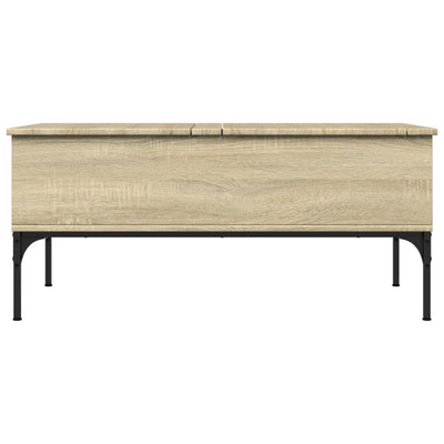 Sohvapöytä Sonoma-tammi 100x50x45 cm tekninen puu ja metalli