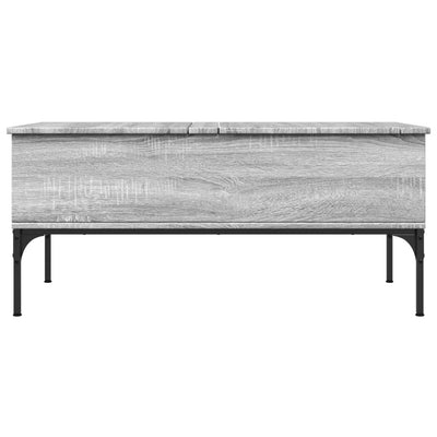 Sohvapöytä harmaa Sonoma 100x50x45 cm tekninen puu ja metalli