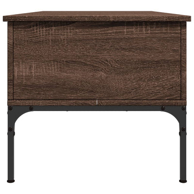 Sohvapöytä ruskea tammi 100x50x45 cm tekninen puu ja metalli