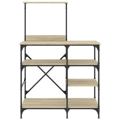 Sonoma tammi leipurinhylly Quincy 90x40x132cm (puinen ja metalli)