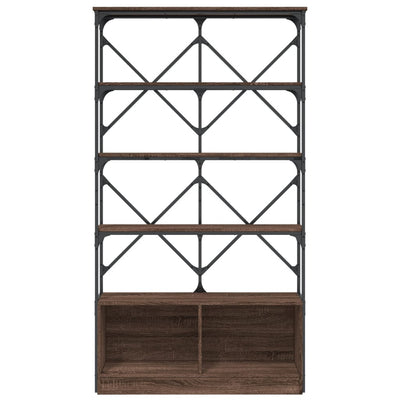 Kirjahylly ruskea tammi 100x26x180 cm tekninen puu ja metalli