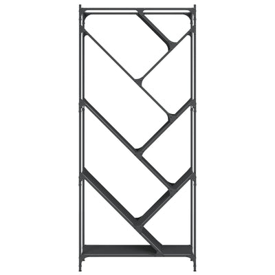Kirjahylly musta 79x30x180 cm tekninen puu ja metalli