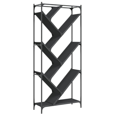 Musta kirjahylly Avrinte 79x30x180cm (puinen ja metalli)