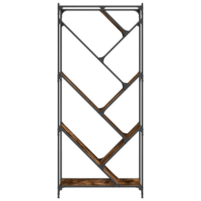 Kirjahylly savutammi 79x30x180 cm tekninen puu ja metalli