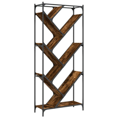 Kirjahylly savutammi 79x30x180 cm tekninen puu ja metalli