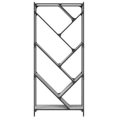 Harmaa kirjahylly Avrinte 79x30x180cm (puinen ja metalli)