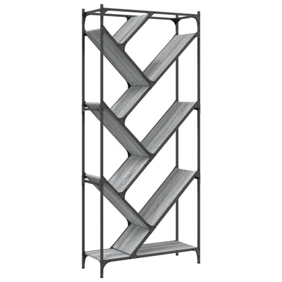 Kirjahylly harmaa Sonoma 79x30x180 cm tekninen puu ja metalli