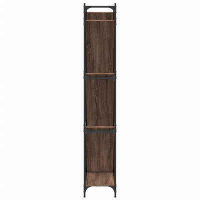 Kirjahylly ruskea tammi 79x30x180 cm tekninen puu ja metalli