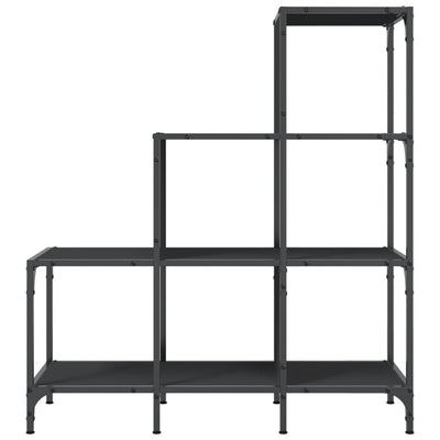 Kirjahylly musta 92x30x102 cm tekninen puu ja metalli