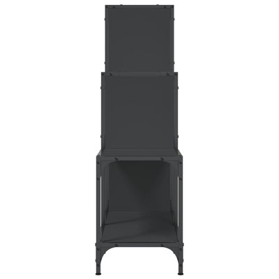 Kirjahylly musta 92x30x102 cm tekninen puu ja metalli