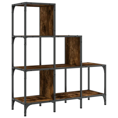 Kirjahylly savutammi 92x30x102 cm tekninen puu ja metalli