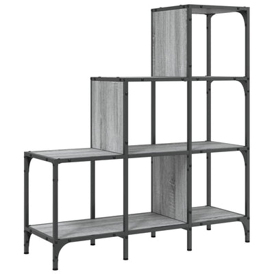 Kirjahylly harmaa Sonoma 92x30x102 cm tekninen puu ja metalli
