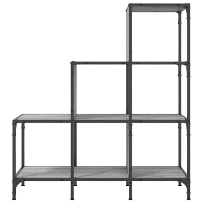 Kirjahylly harmaa Sonoma 92x30x102 cm tekninen puu ja metalli