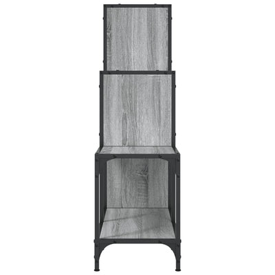 Kirjahylly harmaa Sonoma 92x30x102 cm tekninen puu ja metalli