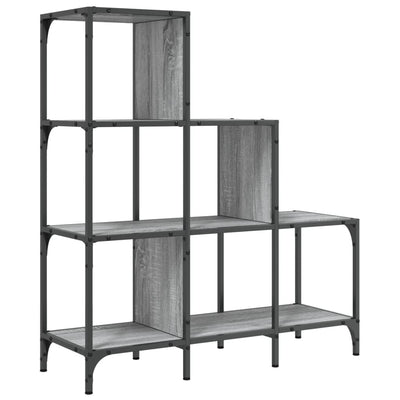 Kirjahylly harmaa Sonoma 92x30x102 cm tekninen puu ja metalli