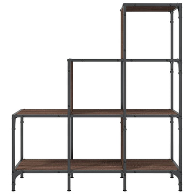 Kirjahylly ruskea tammi 92x30x102 cm tekninen puu ja metalli