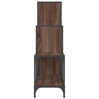 Kirjahylly ruskea tammi 92x30x102 cm tekninen puu ja metalli