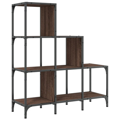 Kirjahylly ruskea tammi 92x30x102 cm tekninen puu ja metalli