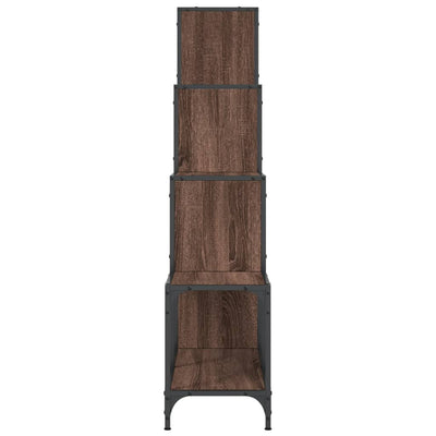 Kirjahylly ruskea tammi 122x30x132 cm tekninen puu ja metalli