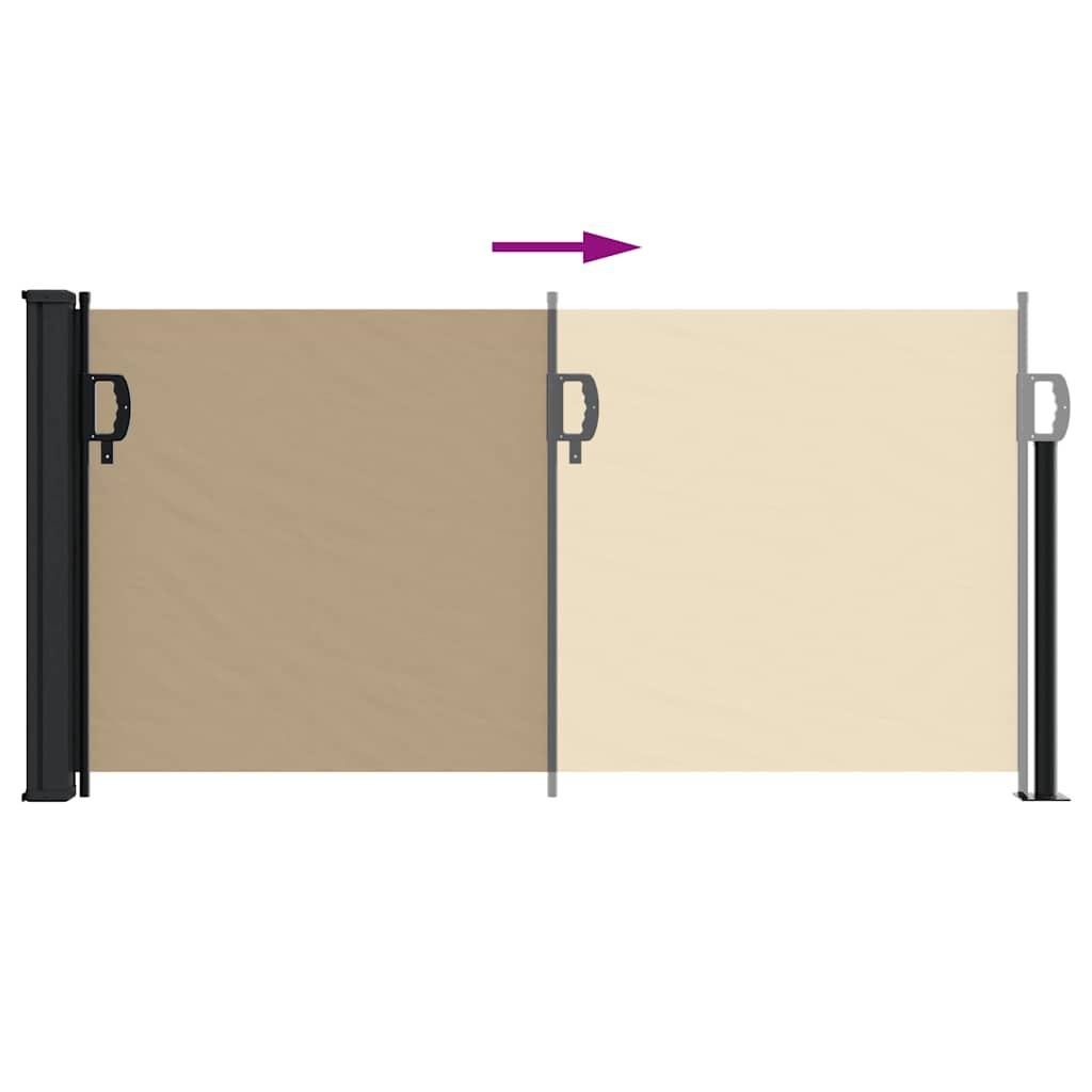 Sisäänvedettävä sivumarkiisi beige 100x300 cm