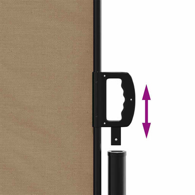 Ruskeanharmaa sisäänvedettävä sivumarkiisi Paraschita 170x300cm