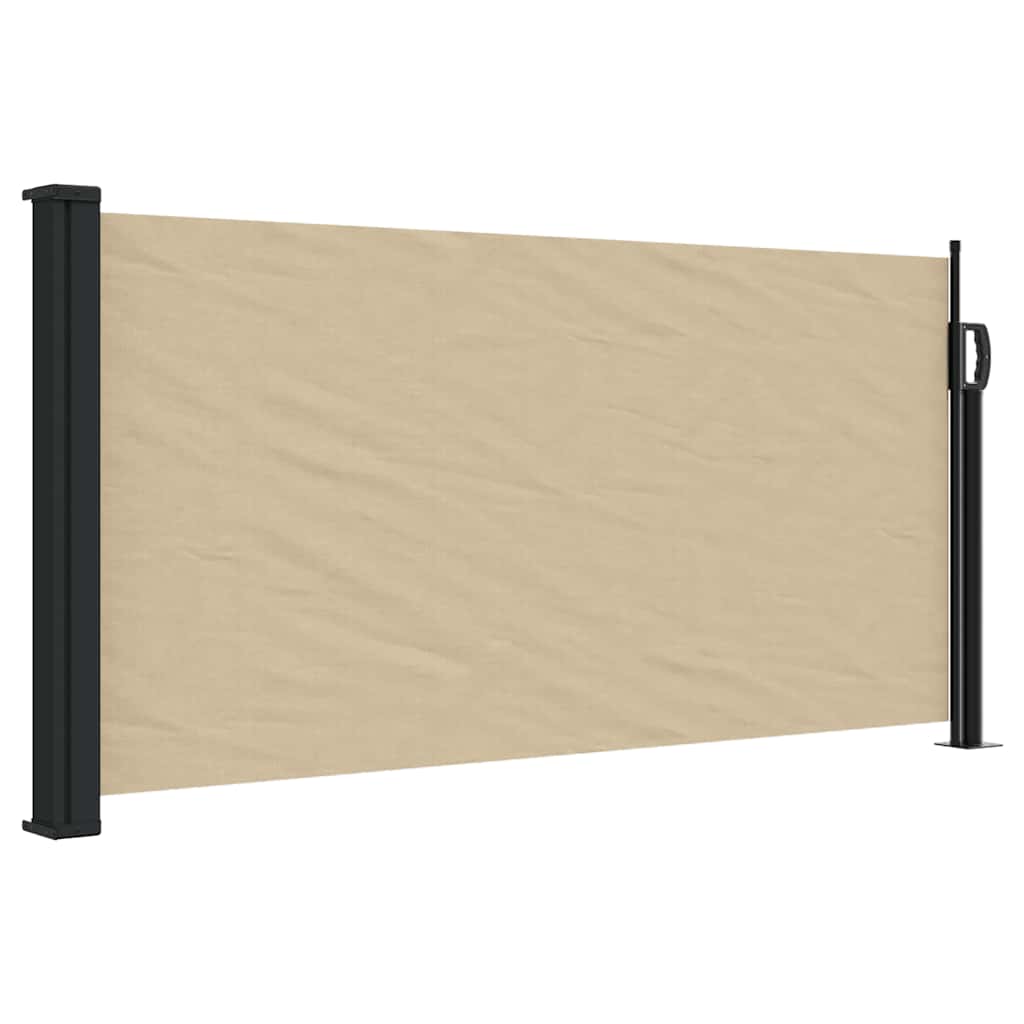 Sisäänvedettävä sivumarkiisi beige 100x500 cm