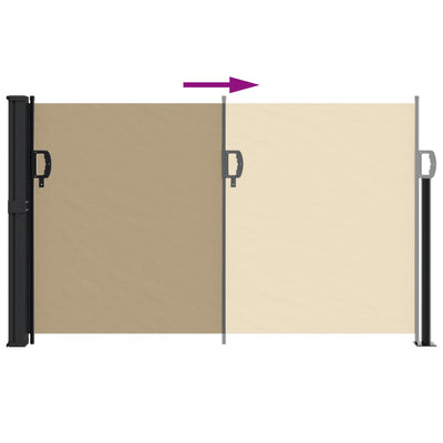 Sisäänvedettävä sivumarkiisi beige 120x500 cm