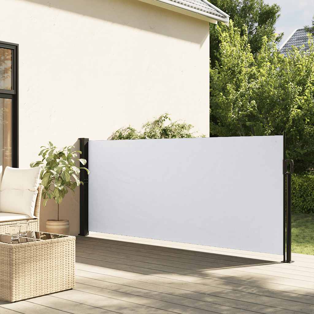 Valkoinen sisäänvedettävä sivumarkiisi Paraschita 140x500cm