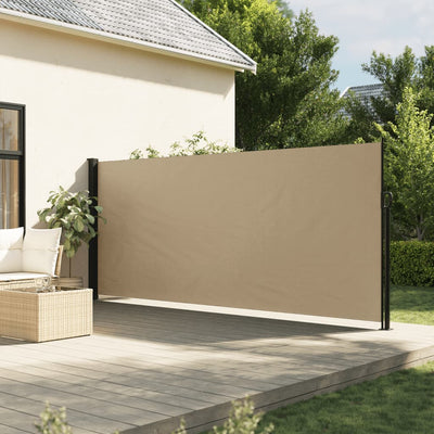 Sisäänvedettävä sivumarkiisi beige 180x500 cm