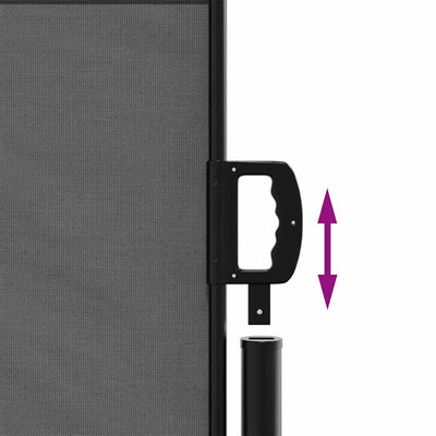 Antrasiitti sisäänvedettävä sivumarkiisi Paraschita 140x600cm