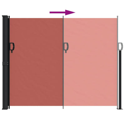 Terrakotta sisäänvedettävä sivumarkiisi Paraschita 160x600cm