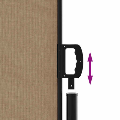 Ruskeanharmaa sisäänvedettävä sivumarkiisi Paraschita 160x600cm