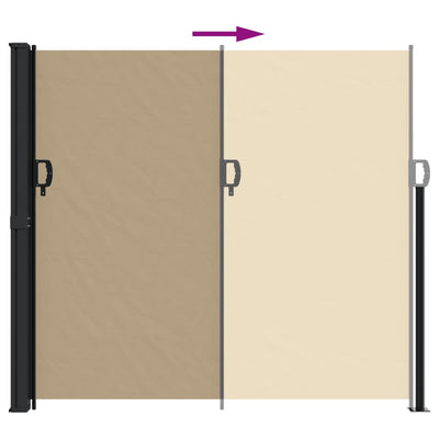 Sisäänvedettävä sivumarkiisi beige 180x600 cm