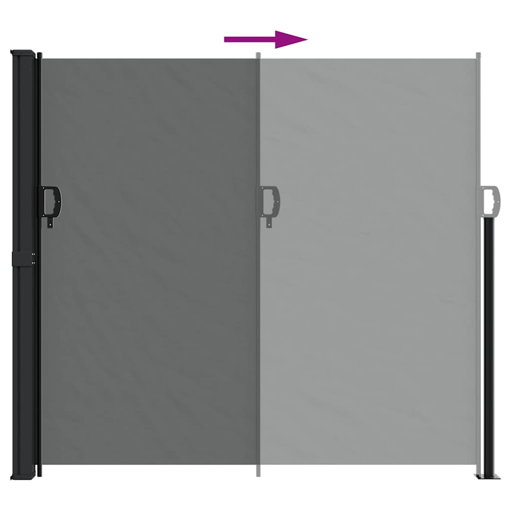 Antrasiitti sisäänvedettävä sivumarkiisi Paraschita 180x600cm