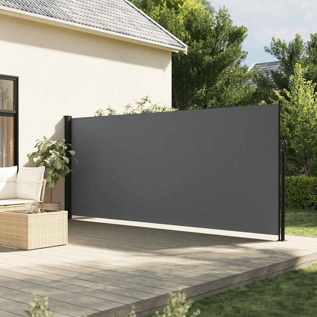 Antrasiitti sisäänvedettävä sivumarkiisi Paraschita 180x600cm