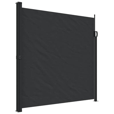 Sisäänvedettävä sivumarkiisi musta 200x600 cm