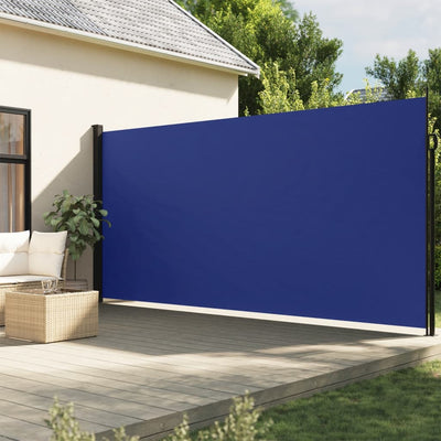 Sisäänvedettävä sivumarkiisi sininen 220x600 cm