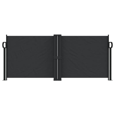 Musta sisäänvedettävä sivumarkiisi Ulmu 100x600cm
