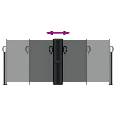 Antrasiitti sisäänvedettävä sivumarkiisi Ulmu 100x600cm