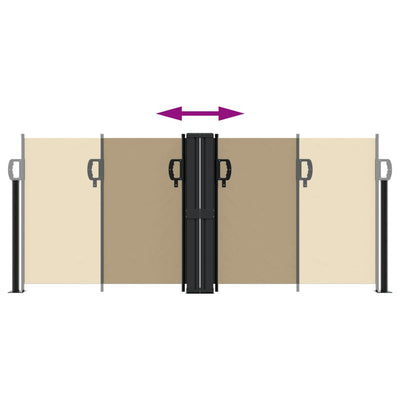 Beige sisäänvedettävä sivumarkiisi Ulmu 100x600cm