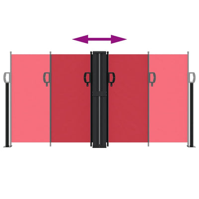 Punainen sisäänvedettävä sivumarkiisi Ulmu 120x600cm