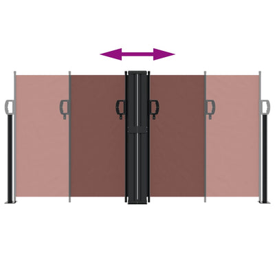 Ruskea sisäänvedettävä sivumarkiisi Ulmu 120x600cm