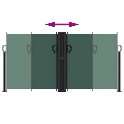 Tummanvihreä sisäänvedettävä sivumarkiisi Ulmu 120x600cm