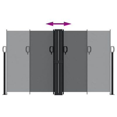 Musta sisäänvedettävä sivumarkiisi Ulmu 140x600cm