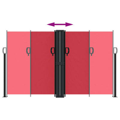 Punainen sisäänvedettävä sivumarkiisi Ulmu 140x600cm