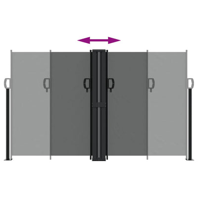 Antrasiitti sisäänvedettävä sivumarkiisi Ulmu 140x600cm