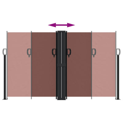 Ruskea sisäänvedettävä sivumarkiisi Ulmu 140x600cm