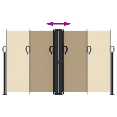 Beige sisäänvedettävä sivumarkiisi Ulmu 140x600cm