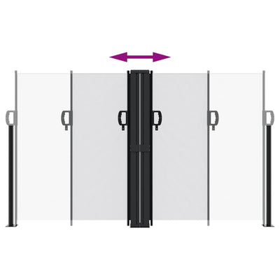 Valkoinen sisäänvedettävä sivumarkiisi Ulmu 140x600cm